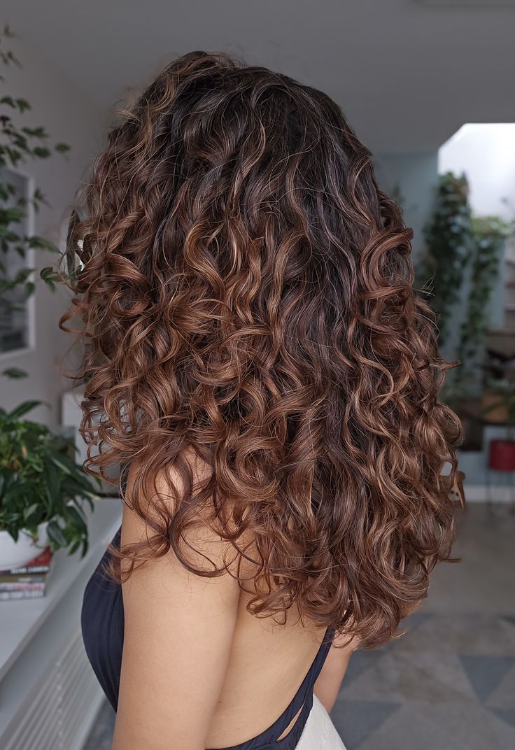 balayage chocolate Pelo rizado