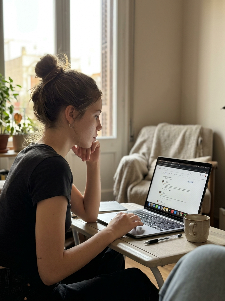 Núria Vidal trabajando