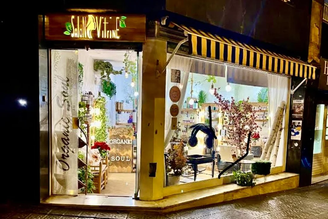 centro de belleza salon vitrine