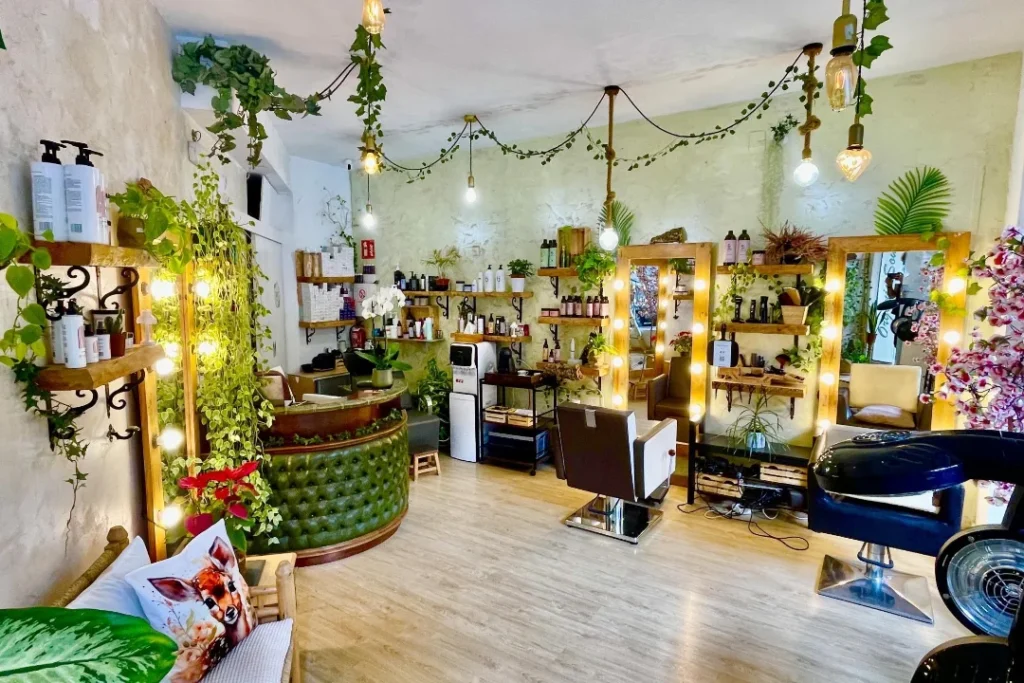 salon de belleza vitrine 